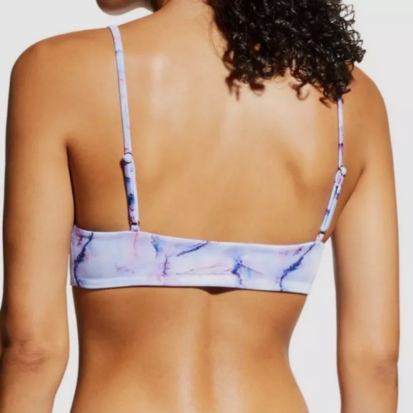 Terez Bra Top NWT $90 Swim Purple Marble Bikini Gym Large Medium Festival Rave - Picture 8 of 13